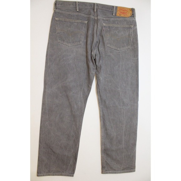 Levis 501 Men's Denim Jeans Size 40x32 Straight Leg Classic Fit Silver Gray - Picture 2 of 11